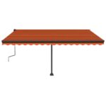 Prostostoječa ročno zložljiva tenda 450x350 cm oranžna/rjava - Image 3