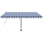 Prostostoječa avtomatska tenda 450x350 cm modra/bela - Image 3