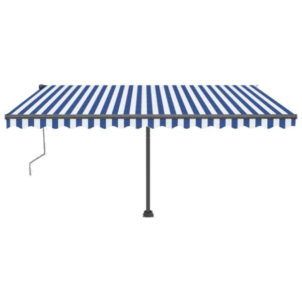 Prostostoječa avtomatska tenda 450x350 cm modra/bela - Image 3