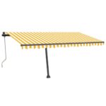 Prostostoječa avtomatska tenda 450x350 cm rumena/bela - Image 2