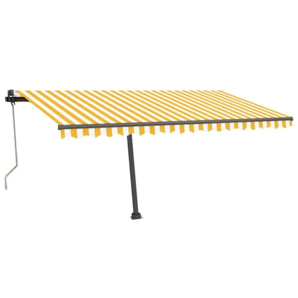 Prostostoječa avtomatska tenda 450x350 cm rumena/bela - Image 2