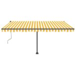 Prostostoječa avtomatska tenda 450x350 cm rumena/bela - Image 3