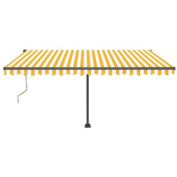 Prostostoječa avtomatska tenda 450x350 cm rumena/bela - Image 3