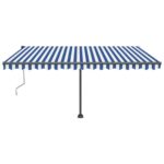 Avtomatska tenda LED + senzor 450x350 cm modra in bela - Image 3