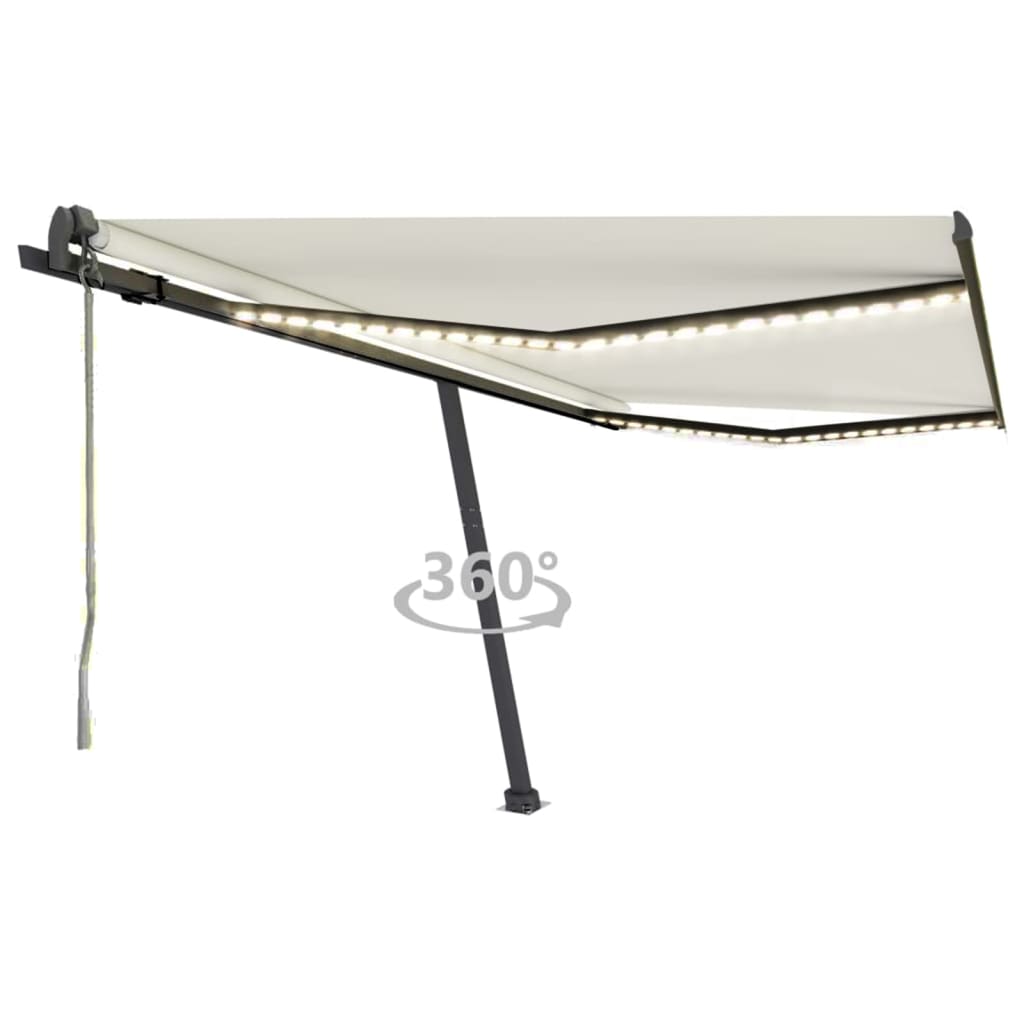 Avtomatska tenda LED + senzor 450×350 cm krem