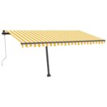 Avtomatska tenda LED + senzor 450x350 cm rumeno/bela - Image 2