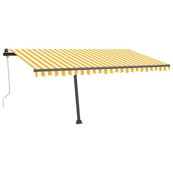 Avtomatska tenda LED + senzor 450x350 cm rumeno/bela - Image 2