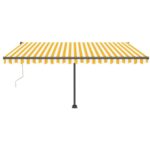Avtomatska tenda LED + senzor 450x350 cm rumeno/bela - Image 3