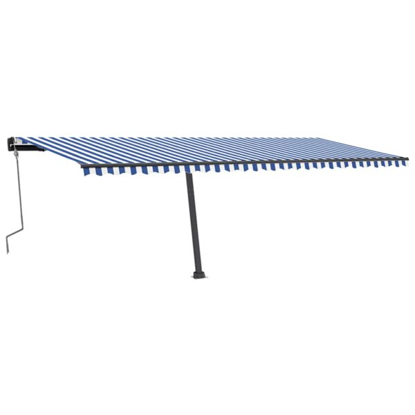 Prostostoječa ročno zložljiva tenda 600x350 cm modra/bela - Image 2