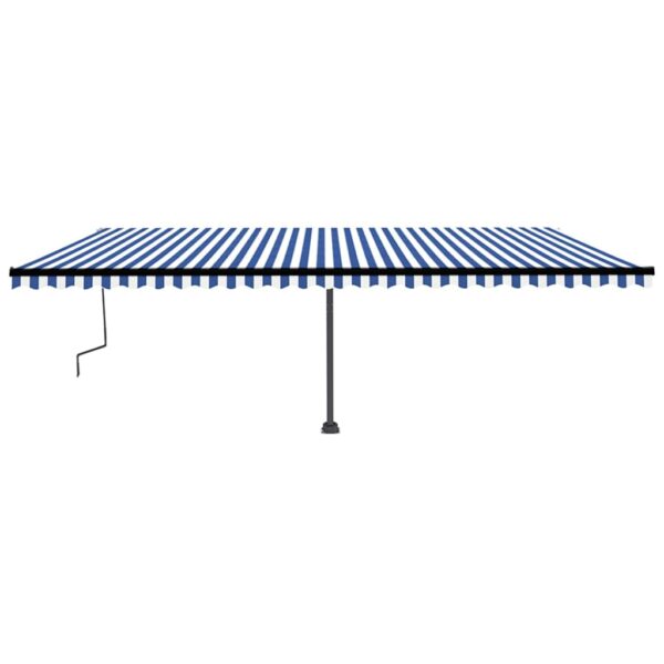 Prostostoječa ročno zložljiva tenda 600x350 cm modra/bela - Image 3