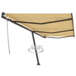 Prostostoječa ročno zložljiva tenda 600x350 cm rumena/bela