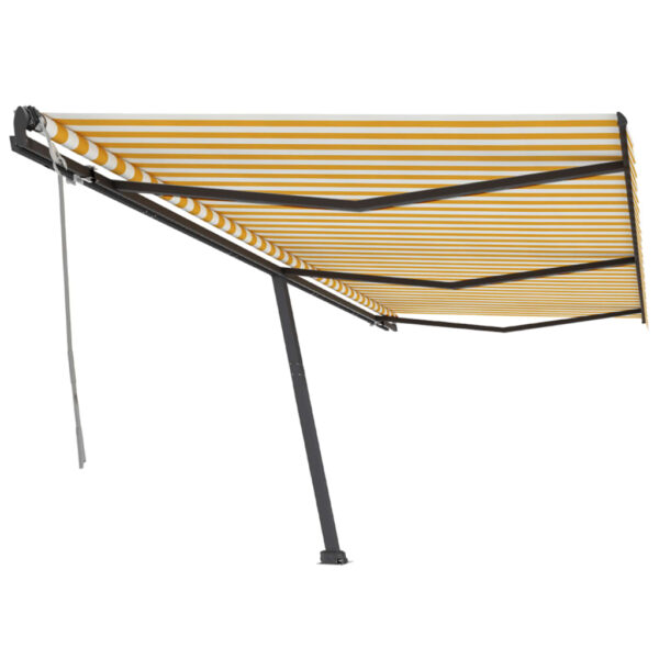 Prostostoječa ročno zložljiva tenda 600x350 cm rumena/bela - Image 2
