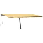 Prostostoječa ročno zložljiva tenda 600x350 cm rumena/bela - Image 3