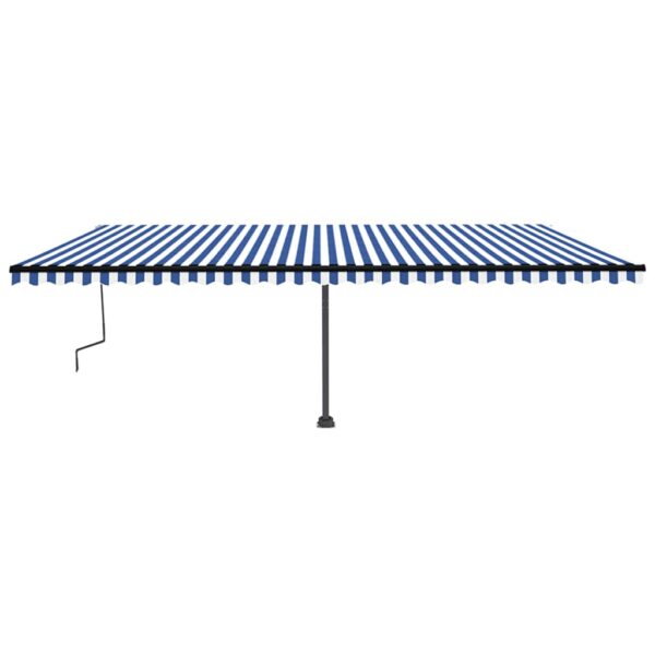 Ročno zložljiva tenda z LED lučkami 600x350 cm modra in bela - Image 3