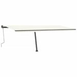 Ročno zložljiva tenda z LED lučkami 600x350 cm krem - Image 3