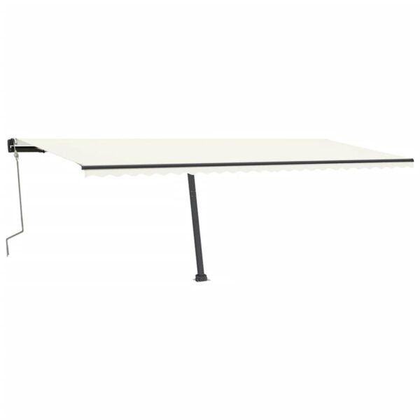 Ročno zložljiva tenda z LED lučkami 600x350 cm krem - Image 3