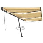 Ročno zložljiva tenda z LED lučkami 600x350 cm rumena in bela