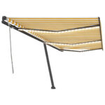 Ročno zložljiva tenda z LED lučkami 600x350 cm rumena in bela - Image 2