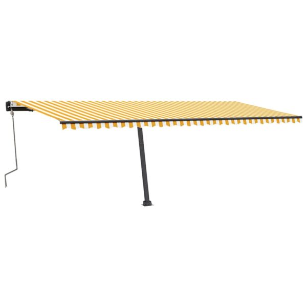 Ročno zložljiva tenda z LED lučkami 600x350 cm rumena in bela - Image 3