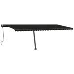 Ročno zložljiva tenda z LED lučkami 600x350 cm antracitna - Image 2