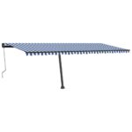 Prostostoječa avtomatska tenda 600x350 cm modra/bela - Image 2
