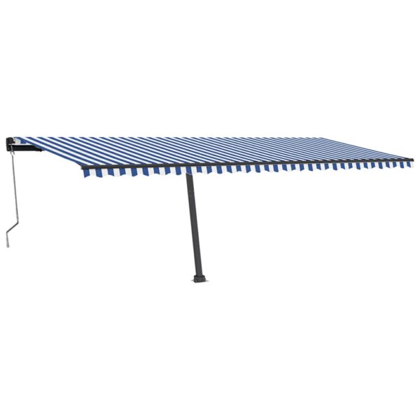 Prostostoječa avtomatska tenda 600x350 cm modra/bela - Image 2