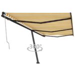 Prostostoječa avtomatska tenda 600x350 cm rumena/bela