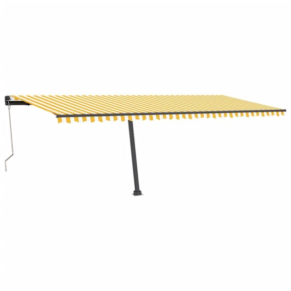 Prostostoječa avtomatska tenda 600x350 cm rumena/bela - Image 2