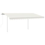 Avtomatsko zložljiva tenda s stebrički 4x3 m krem - Image 2
