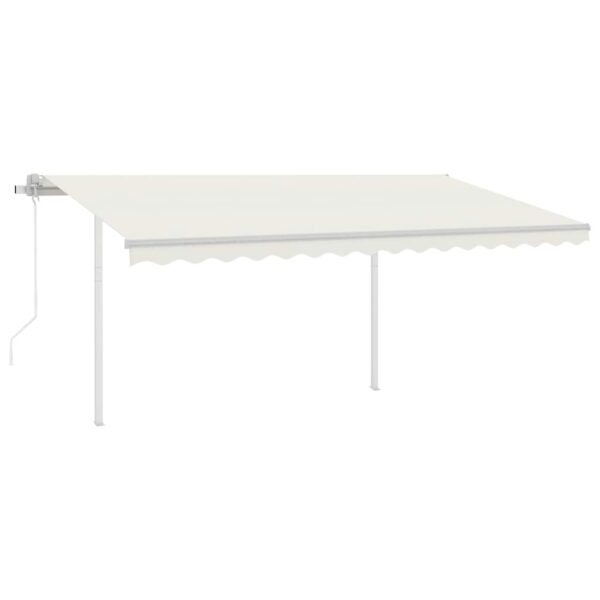 Avtomatsko zložljiva tenda s stebrički 4x3 m krem - Image 2