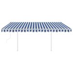 Avtomatska tenda LED + senzor 4x3 m modra in bela - Image 3