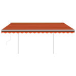 Avtomatska tenda LED + senzor 4x3 m oranžna in rjava - Image 3