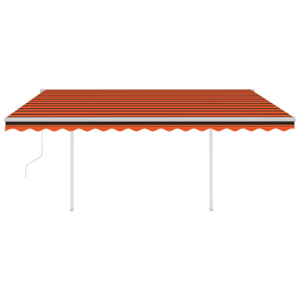 Avtomatska tenda LED + senzor 4x3 m oranžna in rjava - Image 3