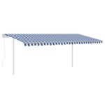Avtomatska tenda LED + senzor 5x3 m modra in bela - Image 2
