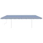 Ročno zložljiva tenda z LED lučkami 6x3 m modra in bela - Image 3