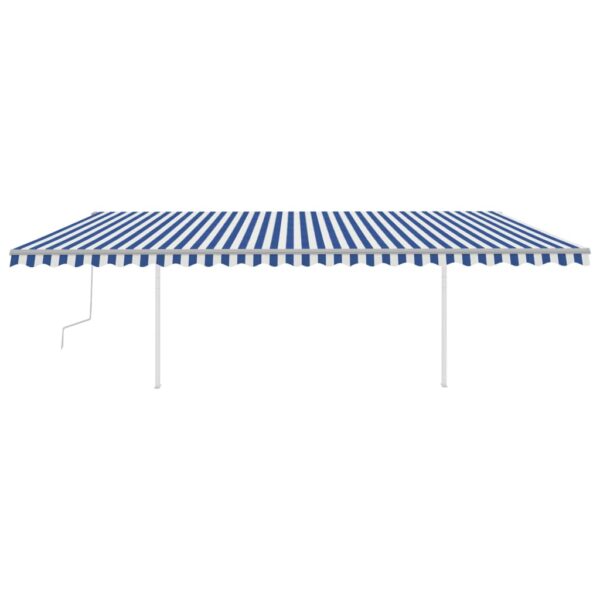 Ročno zložljiva tenda z LED lučkami 6x3 m modra in bela - Image 3