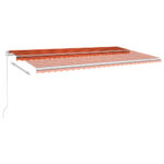 Avtomatsko zložljiva tenda s stebrički 6x3 m oranžna in rjava - Image 3