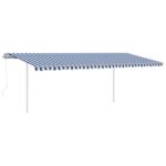 Avtomatska tenda LED + senzor 6x3 m modra in bela - Image 2
