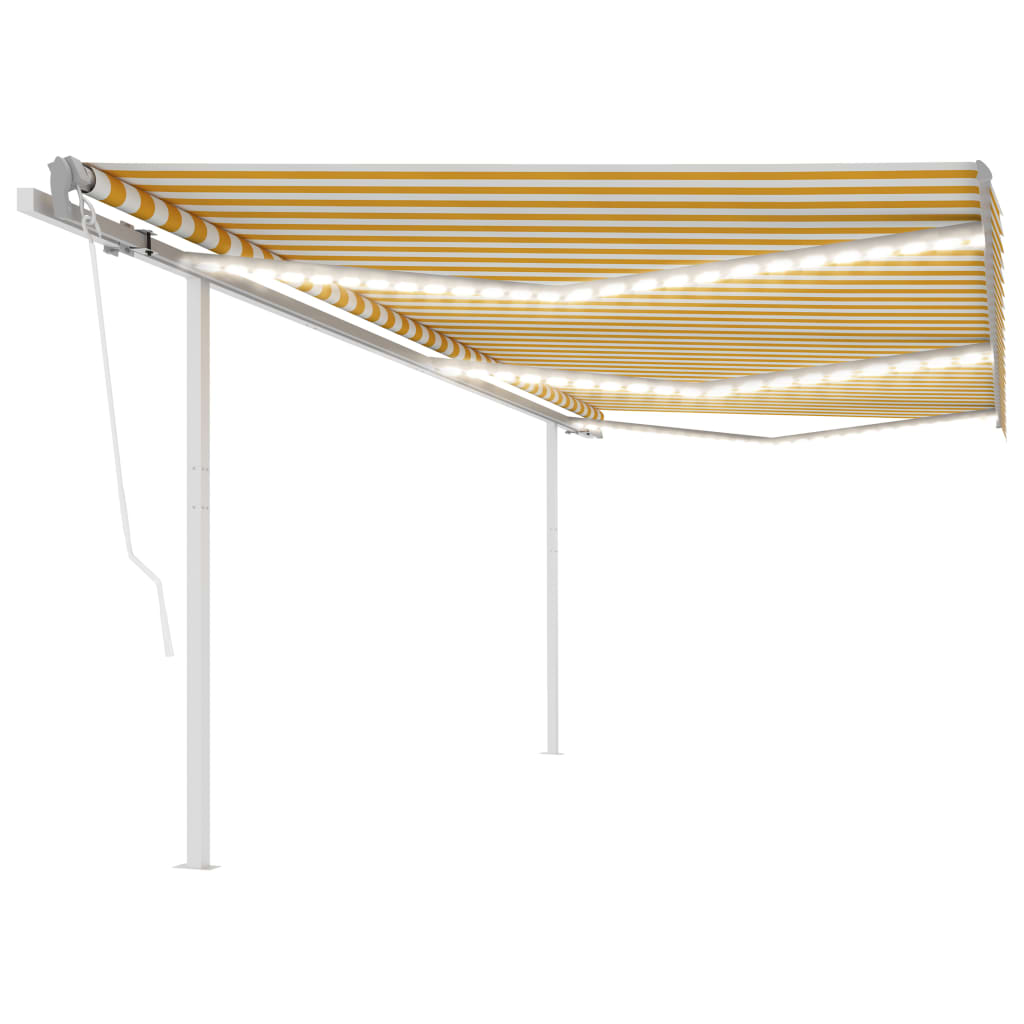 Avtomatska tenda LED + senzor 6×3 m rumena in bela