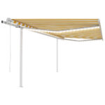 Avtomatska tenda LED + senzor 4x3,5 m rumena in bela