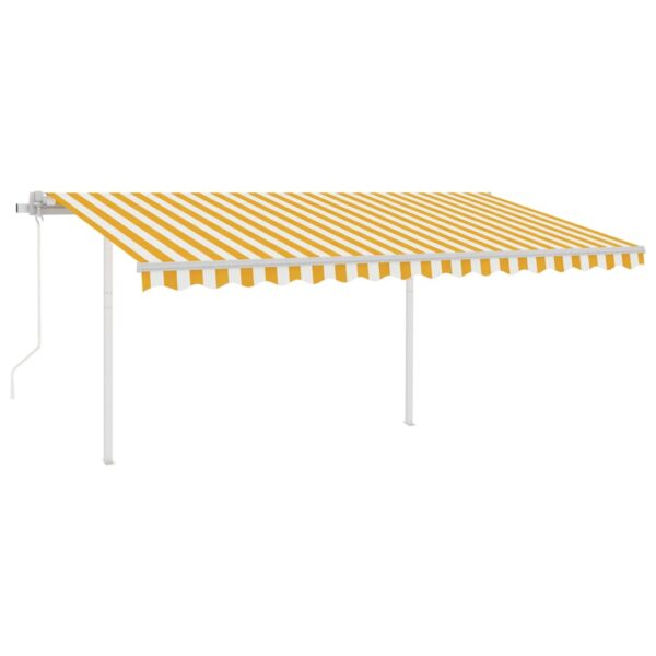 Avtomatsko zložljiva tenda s stebrički 4,5x3,5 m rumena in bela - Image 2
