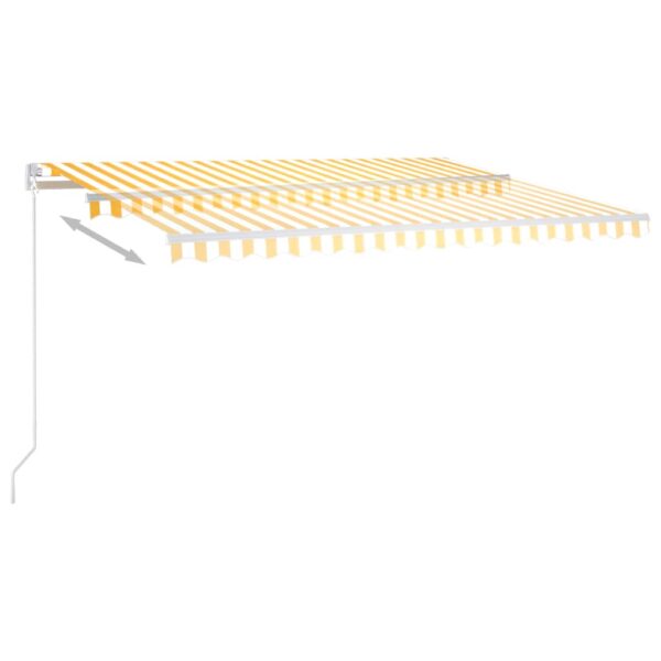 Avtomatsko zložljiva tenda s stebrički 4,5x3,5 m rumena in bela - Image 3