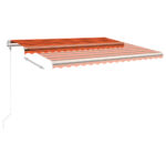 Avtomatsko zložljiva tenda s stebrički 4,5x3,5 m oranžna/rjava - Image 3