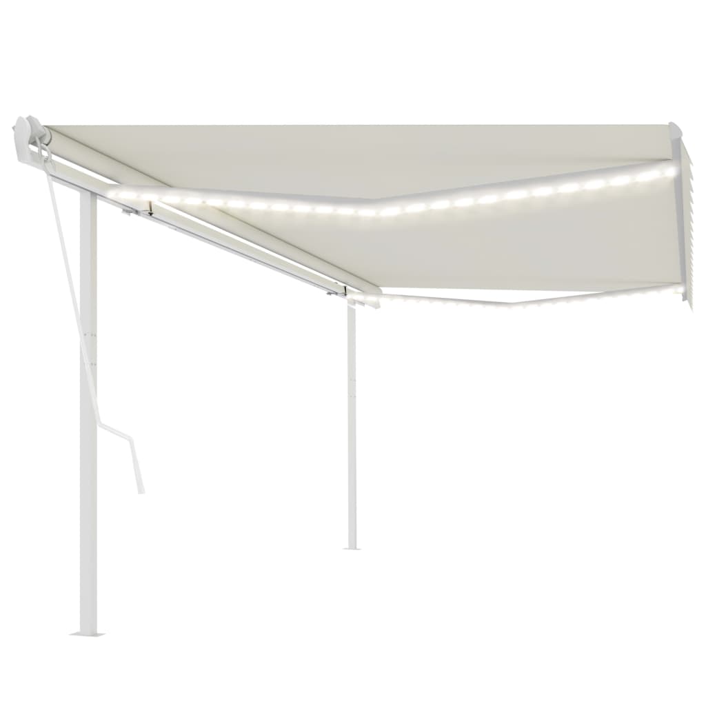 Avtomatska tenda LED + senzor 5×3,5 m krem