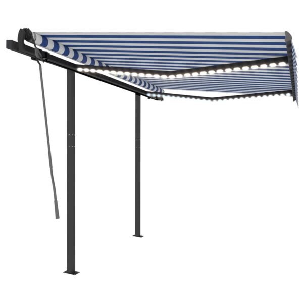 Avtomatska tenda LED + senzor 3x2,5 m modra in bela - Image 2