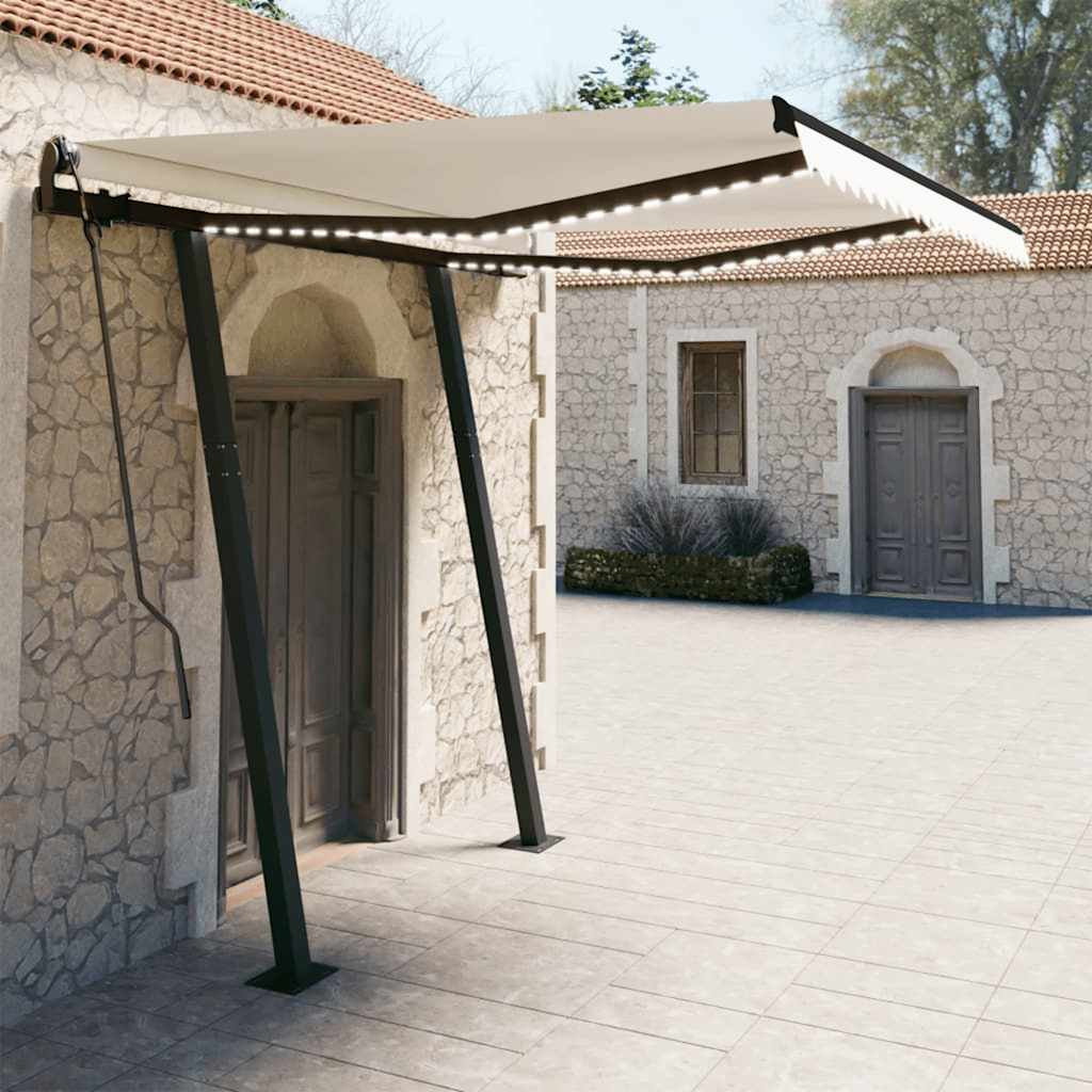 Avtomatska tenda LED + senzor 3×2,5 m krem