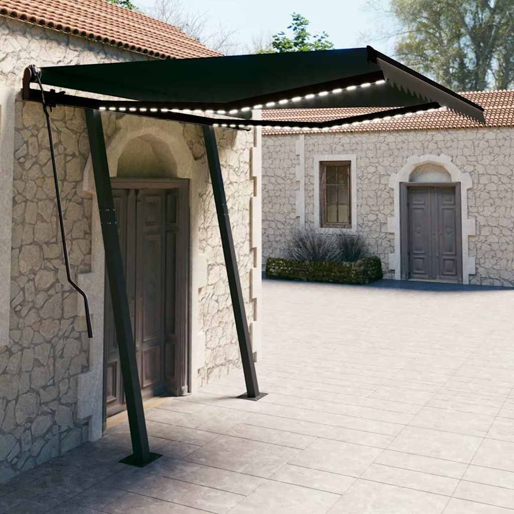Avtomatska tenda LED + senzor 3,5×2,5 m antracitna