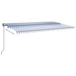 Ročno zložljiva tenda s stebrički 6x3 m modra in bela - Image 3