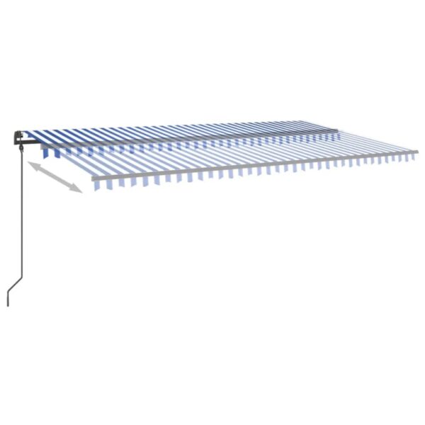 Ročno zložljiva tenda s stebrički 6x3 m modra in bela - Image 3