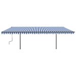Ročno zložljiva tenda z LED lučkami 6x3 m modra in bela - Image 3